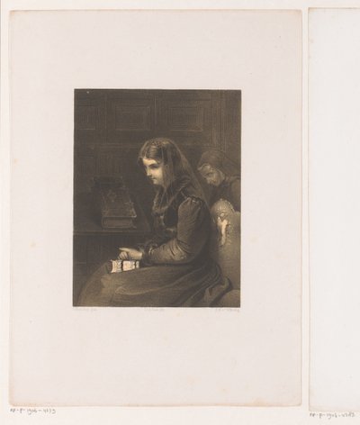 Femme voilée avec une Bible sur les genoux - Carel Christiaan Antony Last