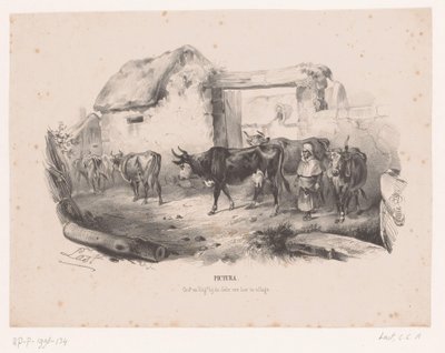 Troupeau de vaches avec une bergère - Carel Christiaan Antony Last