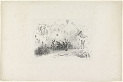 Caricature du calendrier des étudiants de Leyde, 1849 - Carel Christiaan Antony Last