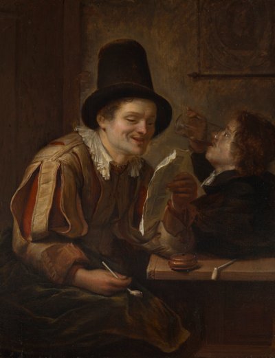 Deux Hommes dans une Taverne - Carel De Moor