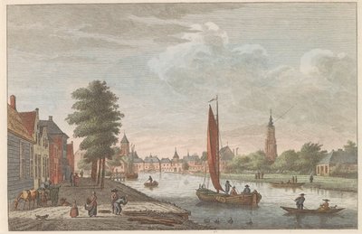Delft prise du Cote de la rivière dit le Schie - Carel Frederik Bendorp (I)