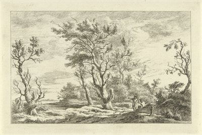 Voyageurs dans un paysage (Paysages A-F, série) - Carel Lodewijk Hansen