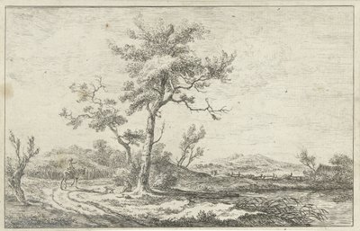 Cavalier en conversation sur un chemin de campagne - Carel Lodewijk Hansen