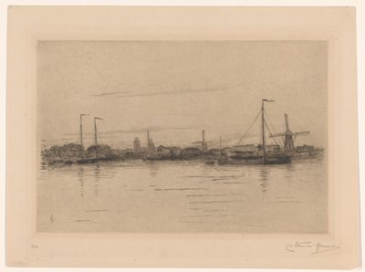 Vue de Dordrecht - Carel Nicolaas Storm van 