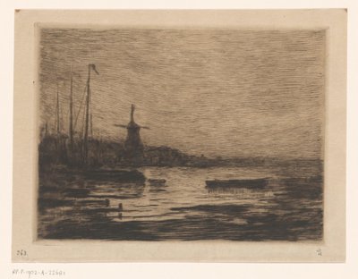 Vue de Zwijndrecht le soir - Carel Nicolaas Storm van 
