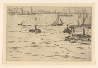 Vue de la Meuse à Rotterdam - Carel Nicolaas Storm van 