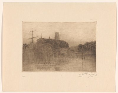 Vue du Nouveau Port à Dordrecht le soir - Carel Nicolaas Storm van 