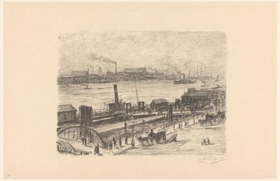 Vue sur les débarcadères de St. Pauli à Hambourg - Carel Nicolaas Storm van 