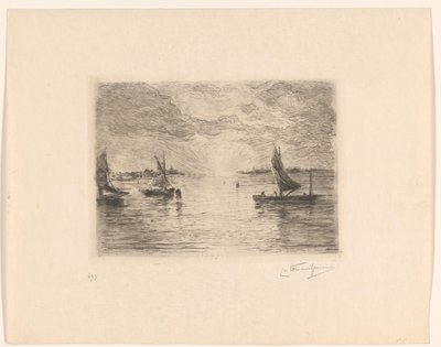 Lagune au coucher du soleil - Carel Nicolaas Storm van 