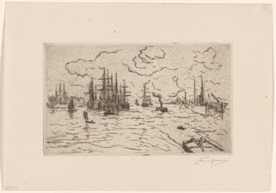 Navires sur la Meuse - Carel Nicolaas Storm van 
