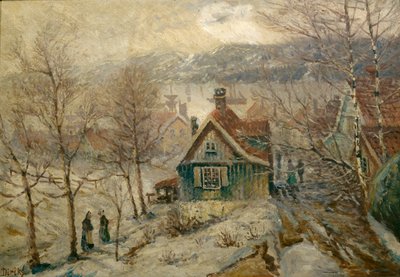 Paysage côtier avec maison - Carl Edvard Diriks