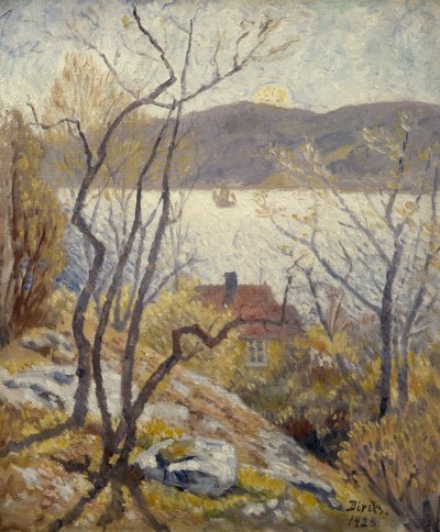 Paysage côtier avec maisons - Carl Edvard Diriks