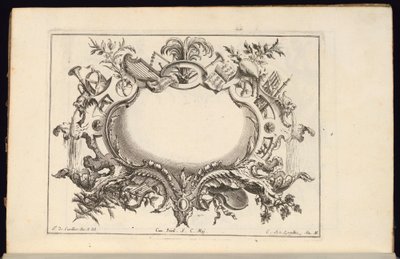 Cartouche avec Instruments de Musique, Livre de Cartouches Réguliers - Carl Albert von Lespilliez