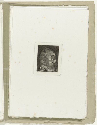 Homme avec une lance dans un passage - Carl August Lebschee