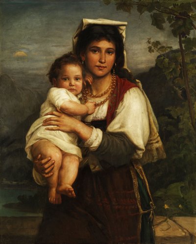 Jeune Romaine avec enfant - Carl Bertling