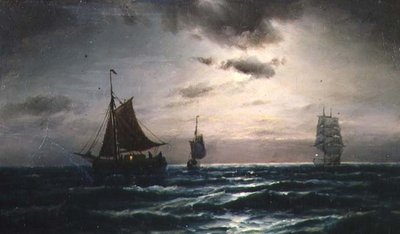 Navigation dans des eaux au clair de lune - Carl Bille