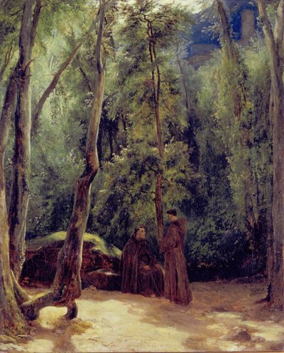 Deux moines dans le parc de Terni - Carl Blechen