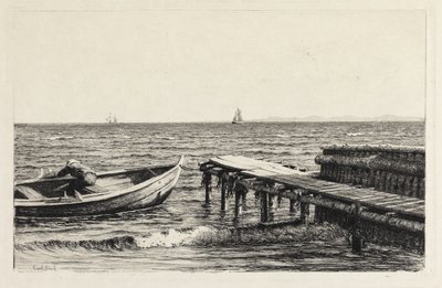 Le bateau près du pont - Carl Bloch