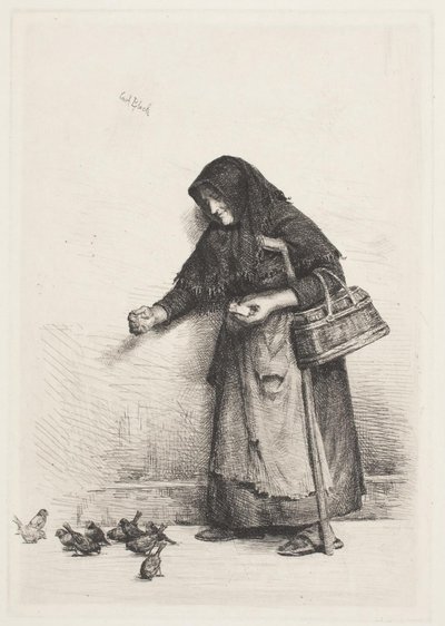 La femme aux moineaux - Carl Bloch
