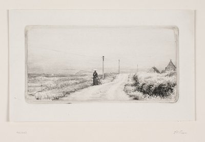 Route avec une dame se promenant. Après-midi ensoleillé - Carl Bloch