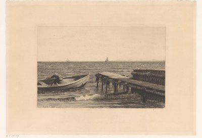 Barque à rames près d