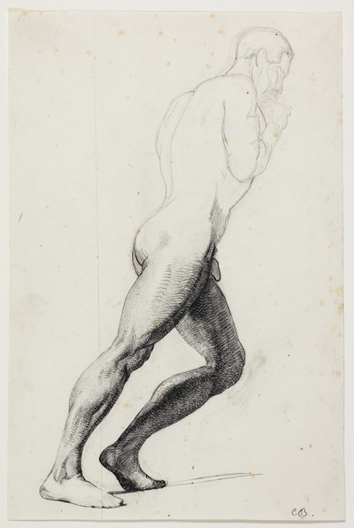Étude pour la jambe de Samson pour le tableau du musée "Samson chez les Philistins" (kms830) - Carl Bloch