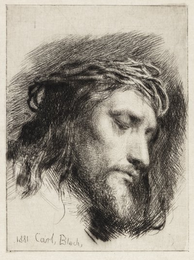 Tête du Christ couronnée d