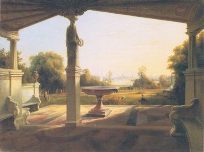 vue du parc du prince Carl de Glienicke à Potsdam - Carl Daniel Freydanck