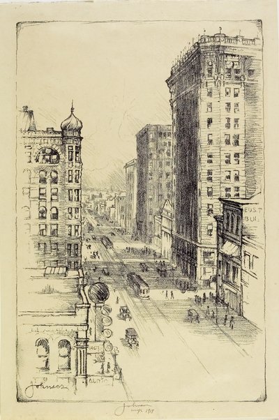 Avenue Hennepin sous la Sixième Rue - Carl Edward Johnson