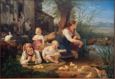 Mère avec enfants - Carl Engel von Rabenau