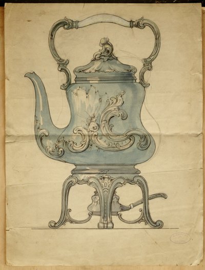 Une bouilloire en argent et son support, Maison de Carl Fabergé - Carl Fabergé