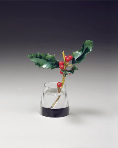 Branche de houx dans un vase effilé, vers 1890 - Carl Fabergé
