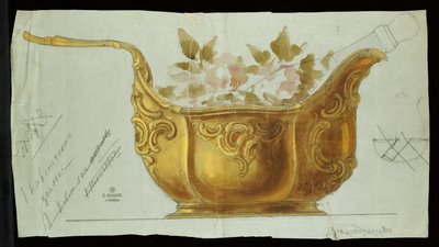 Grand kovsh en métal de style Louis XV, Maison de Carl Fabergé - Carl Fabergé