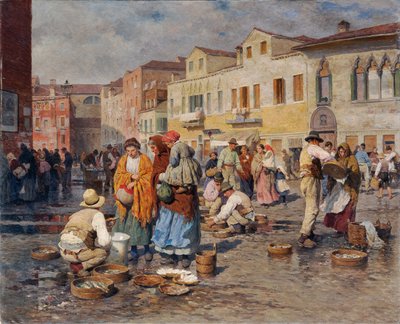 Marché aux poissons à Venise - Carl Feiertag