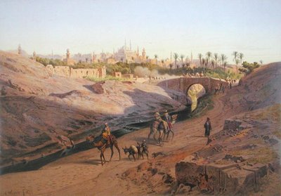 Vue du Caire depuis le nord avec la Mosquée Blanche, une des 24 illustrations produites par G.W. Seitz, imprimée c.1873 - Carl Friedrich Heinrich (after) Werner