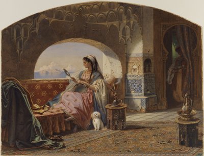 Beauté avec un tambourin - Carl Friedrich Heinrich Werner