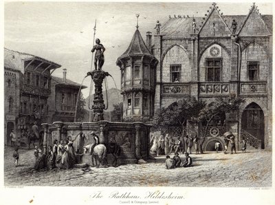 Le Rathhaus, Hildesheim, gravé par J.J. Crew, imprimé par Cassell et Company Ltd - Carl Friedrich Heinrich Werner