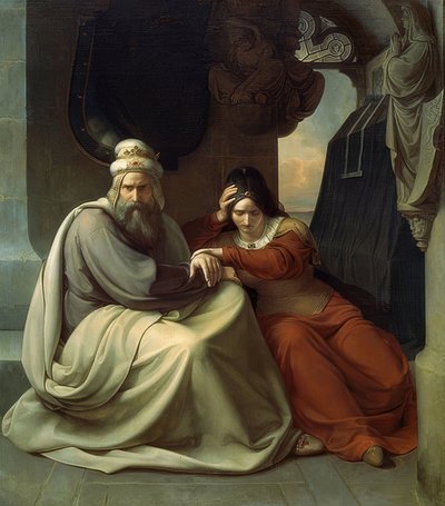 Le couple royal en deuil - Carl Friedrich Lessing
