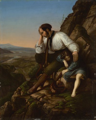 Le voleur avec son enfant endormi - Carl Friedrich Lessing