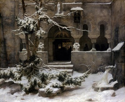 Jardin du monastère sous la neige - Carl Friedrich Lessing