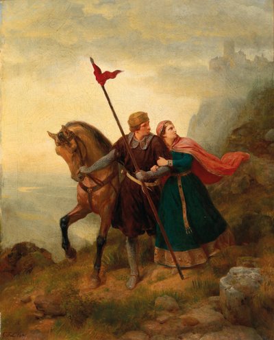 Walther et Hildegund en fuite, 1841 - Carl Friedrich Lessing