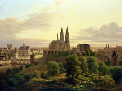 Une ville médiévale en 1830, 1830 - Carl Georg Adolph Hasenpflug
