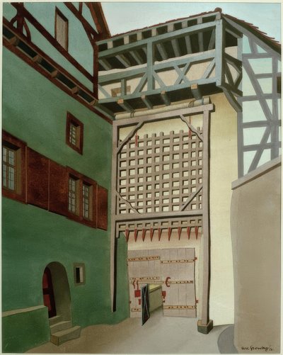 Harburg (Wörnitz), Porte du château avec herse - Carl Grossberg