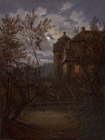 Schloss Milkel au clair de lune, vers 1833-1835 - Carl Gustav Carus
