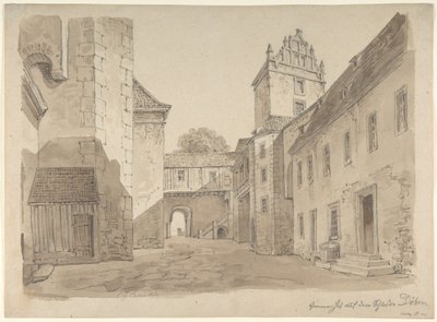 Vue de la cour du château de Döben - Carl Gustav Carus