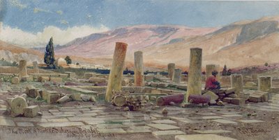 La mosquée de Melike près de Baalbek détruite par un tremblement de terre, 1859 - Carl Haag