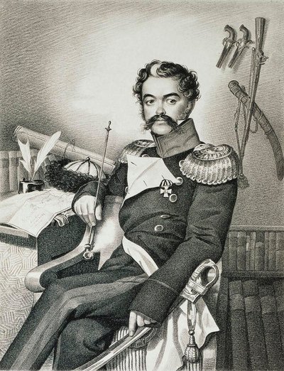 Portrait de Denis Davydov, 1784-1839, soldat et poète, début du 19e siècle - Carl Hampeln von