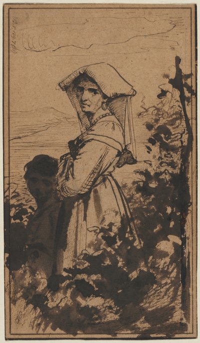 Femme debout et enfant, 2e moitié des années 1800 - Carl Heinrich Bloch