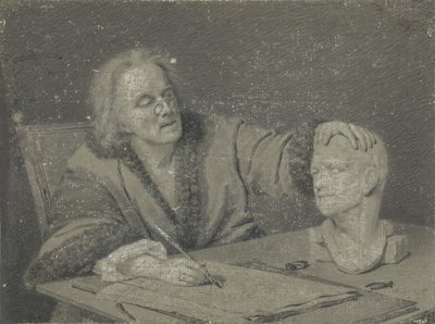 Dessinateur esquissant une tête en plâtre - Carl Heinrich Mylius