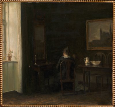 Intérieur avec la femme de l